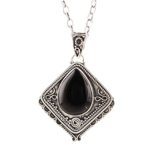 Alternate image for Kite-Shaped Onyx Pendant Necklace from India Black Kite