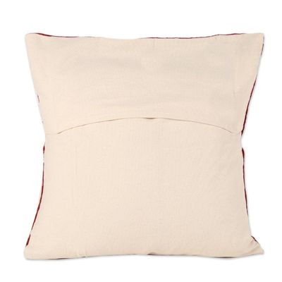 Alternate image for Abstract Embroidered Cotton Cushion Covers from India Pair Abstract Expression