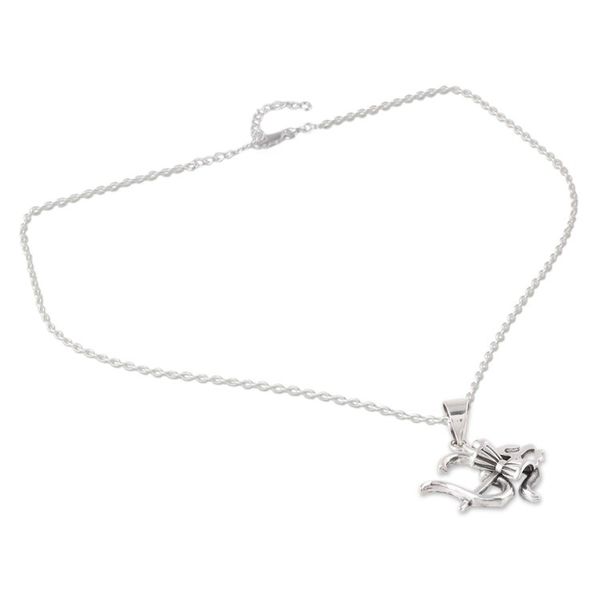 Alternate image for Sterling Silver Shiva Trident Pendant Necklace from India Shivas Grace