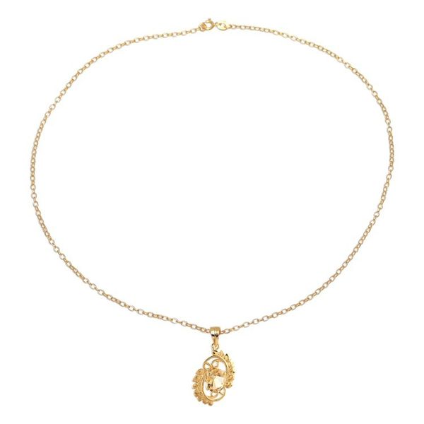 Alternate image for 22k Gold Plated Sterling Silver and Citrine Pendant Necklace Golden Sunbeam