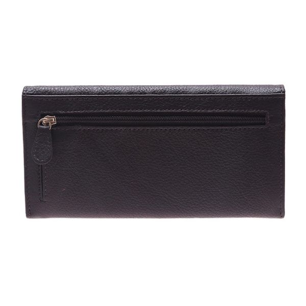 Alternate image for Handmade Leather Wallet in Espresso from India Stylish Woman in Espresso