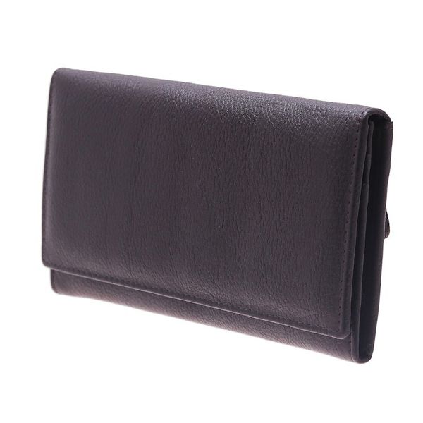 Alternate image for Handmade Leather Wallet in Espresso from India Stylish Woman in Espresso