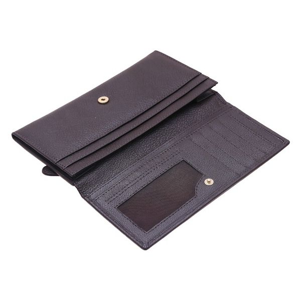 Alternate image for Handmade Leather Wallet in Espresso from India Stylish Woman in Espresso