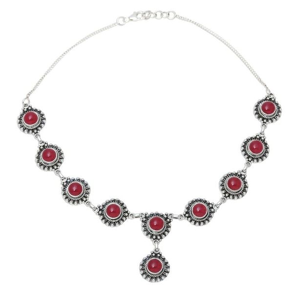 Alternate image for Jasper Link Pendant Necklace from India Red Mystique