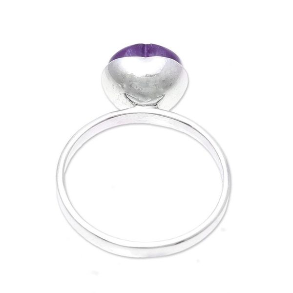 Alternate image for Heart-Shaped Amethyst Cocktail Ring from India Gemstone Heart