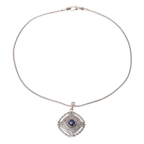 Alternate image for Regal Lapis Lazuli Pendant Necklace from India Mughal Royalty