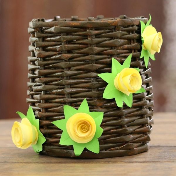 Alternate image for Floral Recycled Paper Mini Basket from India Floral Glory