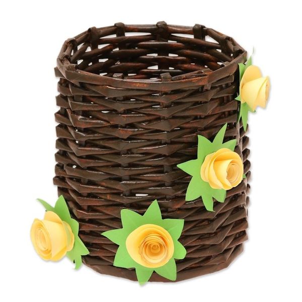 Alternate image for Floral Recycled Paper Mini Basket from India Floral Glory
