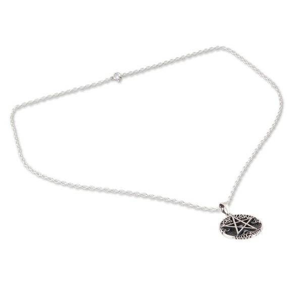 Alternate image for Sterling Silver Star Pendant Necklace Crafted in India Star Fascination