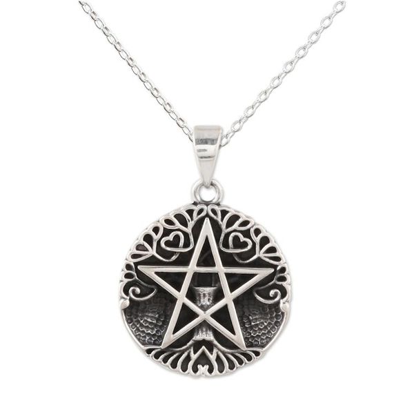 Alternate image for Sterling Silver Star Pendant Necklace Crafted in India Star Fascination