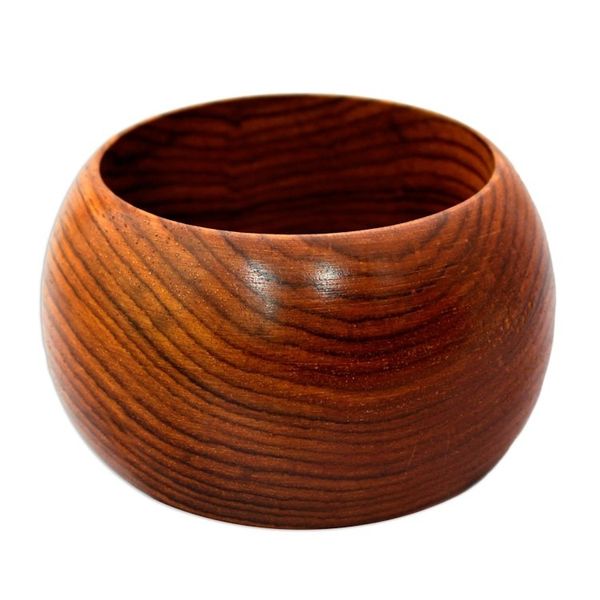 Alternate image for Hand-Carved Mango Wood Bangle Bracelet from India Mystical Lines