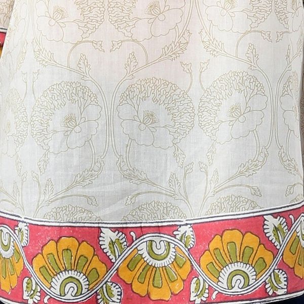 Alternate image for Floral Printed Cotton Tunic in Multicolor from India Madhubani Summer