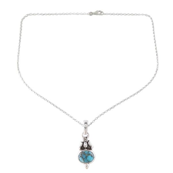 Alternate image for Sterling Silver and Composite Turquoise Necklace from India Eden Promise