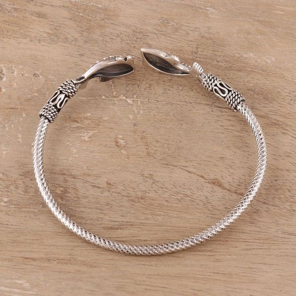 Alternate image for Sterling Silver Fish Cuff Bracelet from India Fish Story