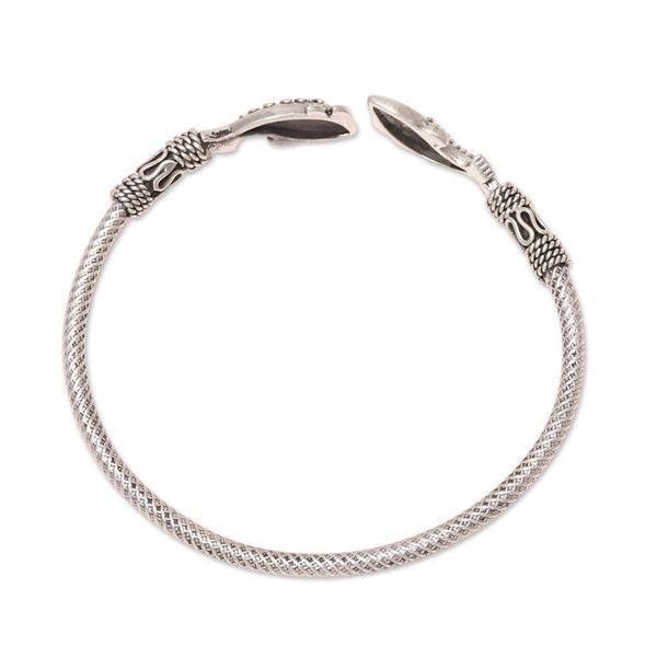 Alternate image for Sterling Silver Fish Cuff Bracelet from India Fish Story