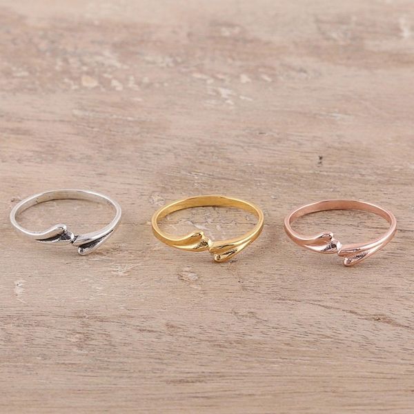 Alternate image for 3 Gold, Rose Gold Plated, and Sterling Silver Band Rings Dog Bones