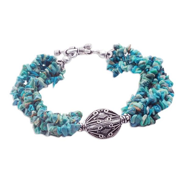 Alternate image for Sterling Silver and Calcite Beaded Strand Bracelet Tropical Beach