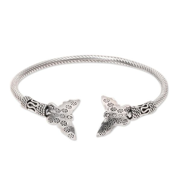 Alternate image for Sterling Silver Butterfly Cuff Bracelet from India Butterfly Fantasy