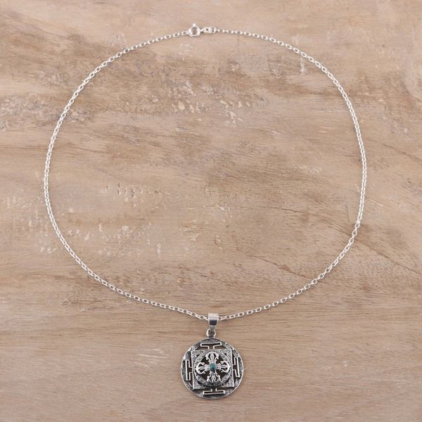 Alternate image for Sterling Silver and Composite Turquoise Pendant Necklace Magical Window