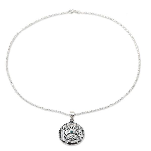 Alternate image for Sterling Silver and Composite Turquoise Pendant Necklace Magical Window