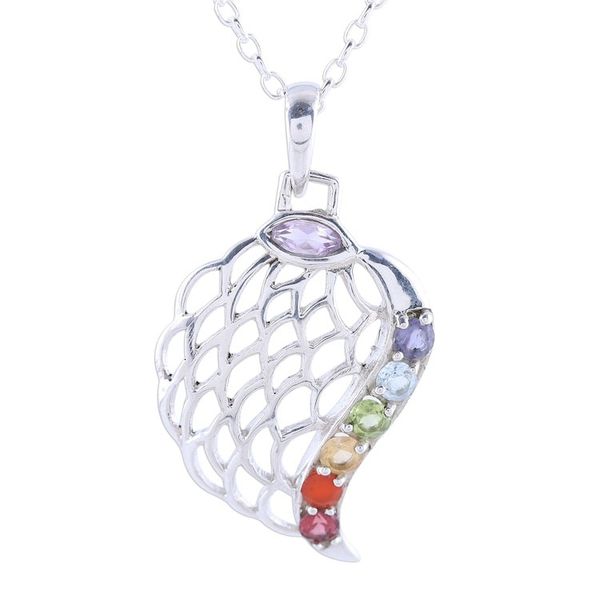 Alternate image for Multi-Gemstone Chakra Pendant Necklace from India Natural Chakra