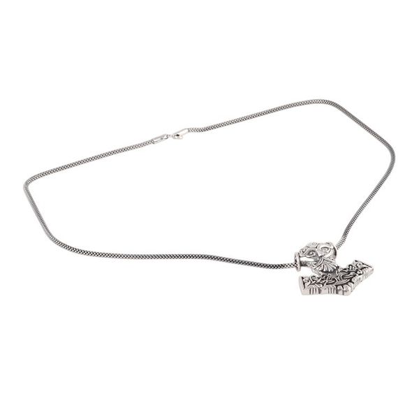 Alternate image for Mens Sterling Silver Thors Hammer Pendant Necklace Bold Thor