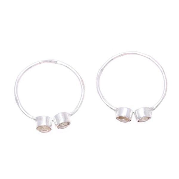 Alternate image for Sparkling Citrine Toe Rings Crafted in India Twin Elegance
