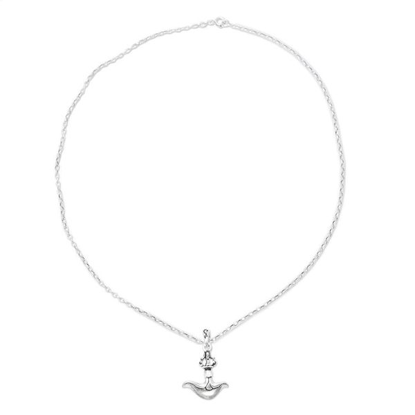 Alternate image for Elegant Sterling Silver Pendant Necklace from India Graceful Swing