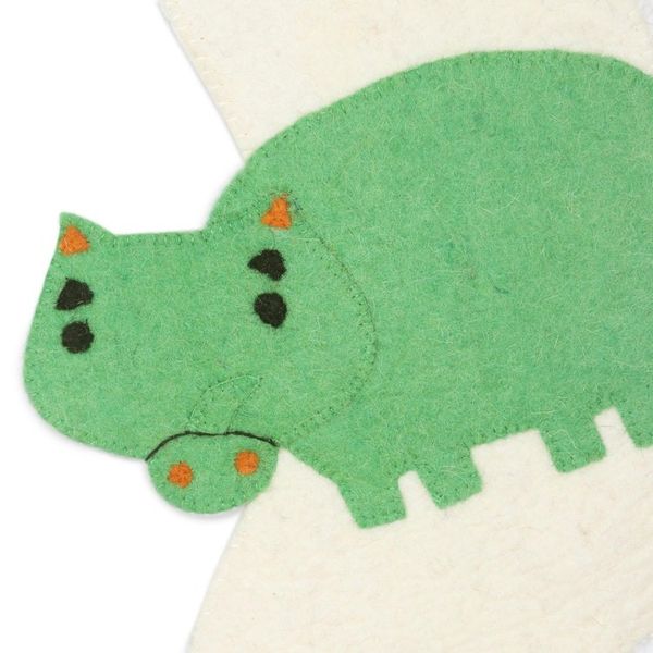 Alternate image for Hippo Themed Wool Felt Christmas Stocking Hippo Holiday