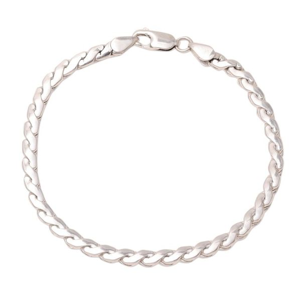 Alternate image for Sterling Silver Serpentine Chain Bracelet from India Serpentine Gleam