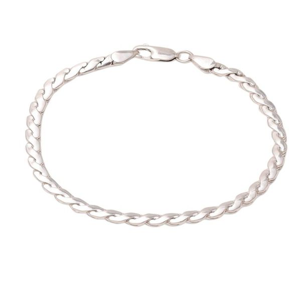 Alternate image for Sterling Silver Serpentine Chain Bracelet from India Serpentine Gleam