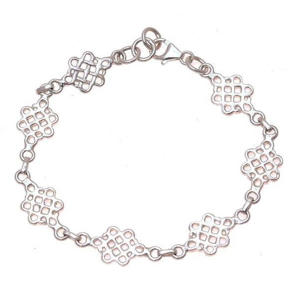 Alternate image for Loop Pattern Sterling Silver Link Bracelet from India Infinity Loops