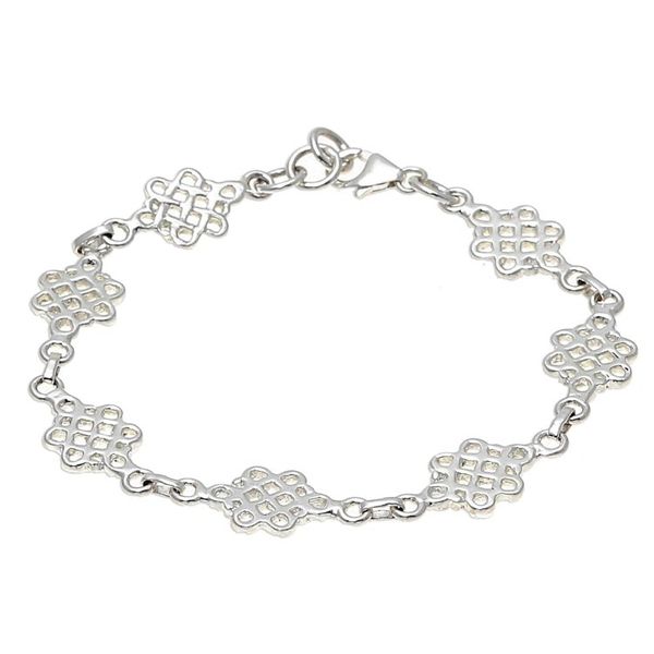 Alternate image for Loop Pattern Sterling Silver Link Bracelet from India Infinity Loops