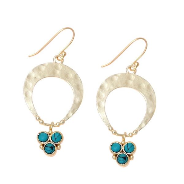 Alternate image for Gold Plated Sterling Silver and Calcite Earrings from India Bud Arches