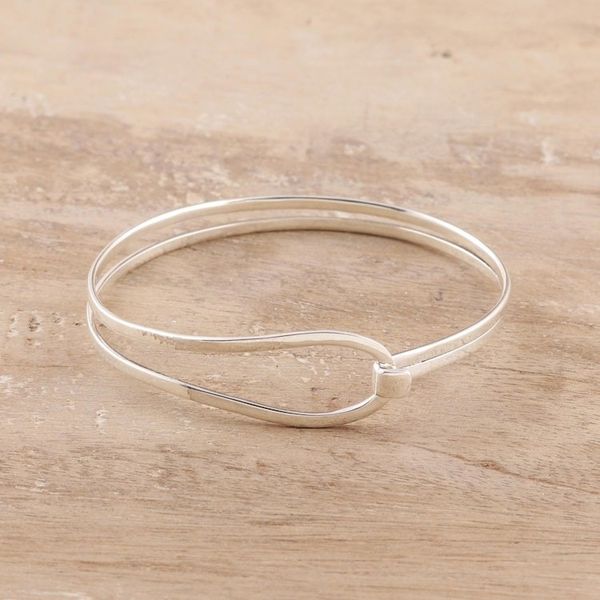 Alternate image for High-Polish Sterling Silver Bangle Bracelet from India Shining Flair