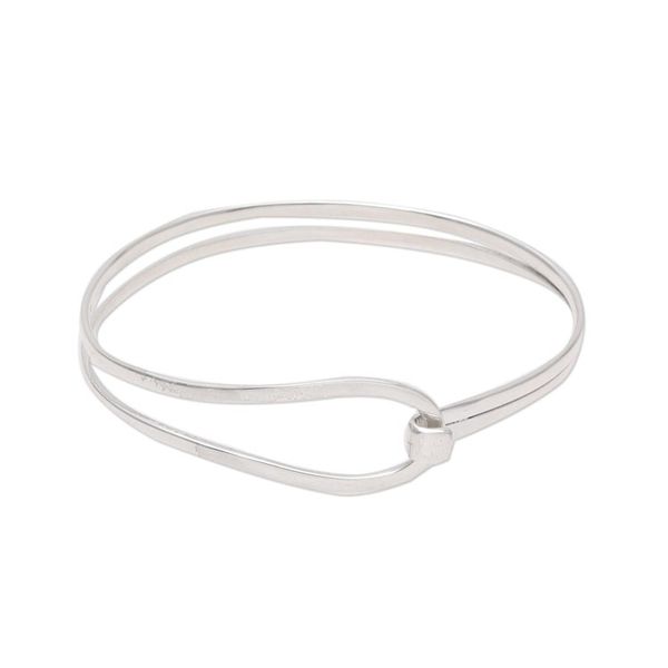 Alternate image for High-Polish Sterling Silver Bangle Bracelet from India Shining Flair