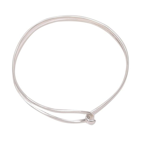 Alternate image for High-Polish Sterling Silver Bangle Bracelet from India Shining Flair