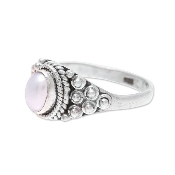 Alternate image for Dot Motif Cultured Pearl Cocktail Ring from India Peaceful Glow