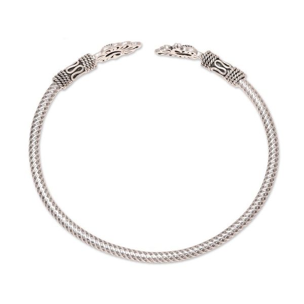 Alternate image for Sterling Silver Peacock Cuff Bracelet from India Peacock Grace