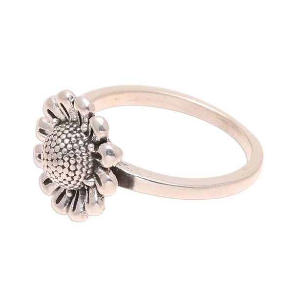 Alternate image for Floral Sterling Silver Cocktail Ring Crafted in India Blissful Allure