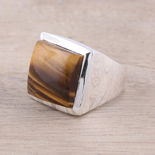 Alternate image for Modern Tigers Eye Ring Crafted in India Might