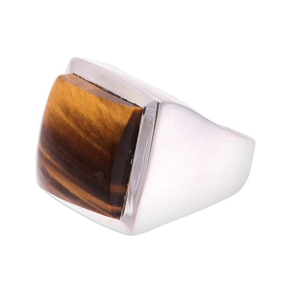 Alternate image for Modern Tigers Eye Ring Crafted in India Might