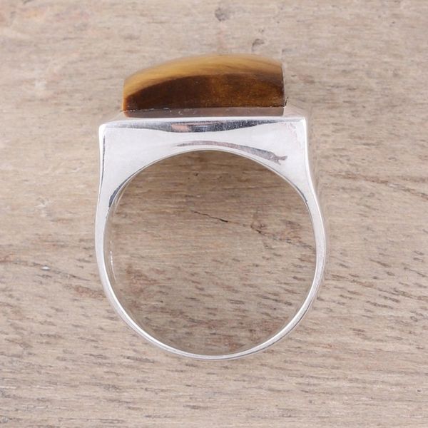 Alternate image for Modern Tigers Eye Ring Crafted in India Might