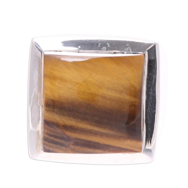 Alternate image for Modern Tigers Eye Ring Crafted in India Might