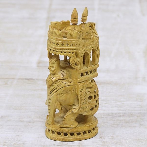 Alternate image for Hand-Carved Kadam Wood Elephant Figurine from India Royal Expedition