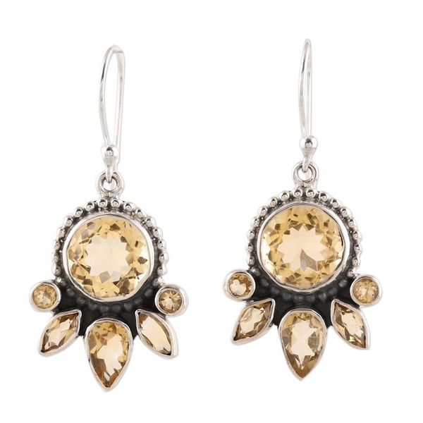 Alternate image for 10.4-Carat Citrine Dangle Earrings from India Sunny Bloom