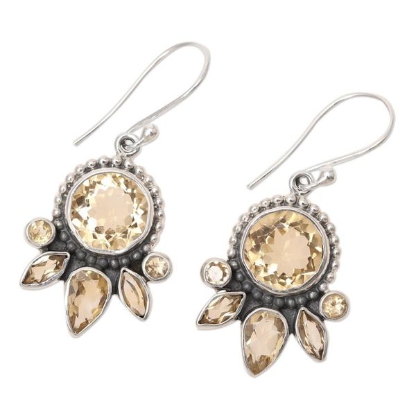 Alternate image for 10.4-Carat Citrine Dangle Earrings from India Sunny Bloom