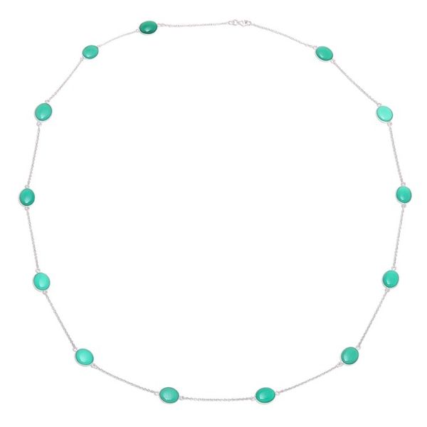 Alternate image for Green Onyx Station Necklace Crafted in India Lively Innocence
