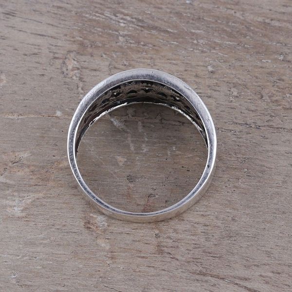 Alternate image for Openwork Pattern Sterling Silver Band Ring from India Floral Lattice