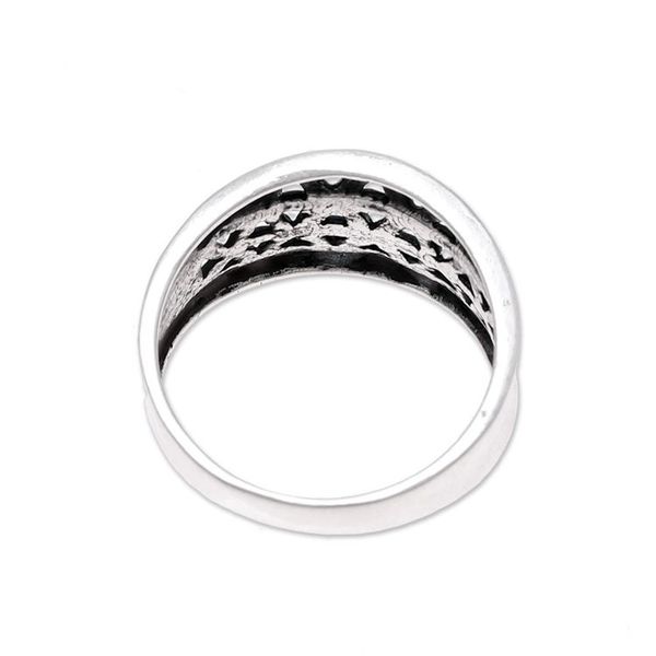 Alternate image for Openwork Pattern Sterling Silver Band Ring from India Floral Lattice